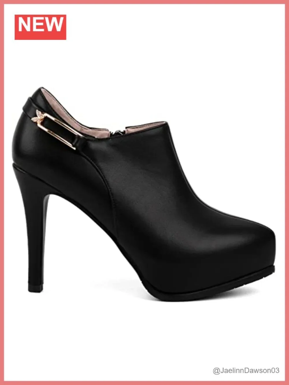 Women's Stiletto Platform Ankle Booties Side Zip PU High Heels